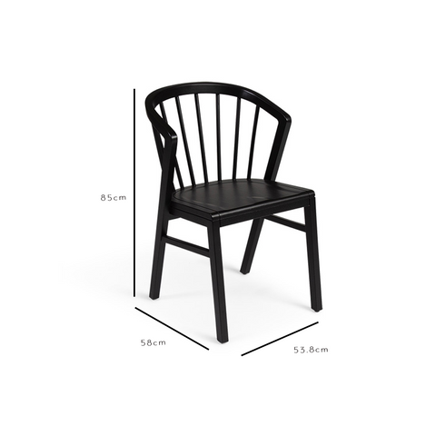 Black Wood Spindle Dining Chairs