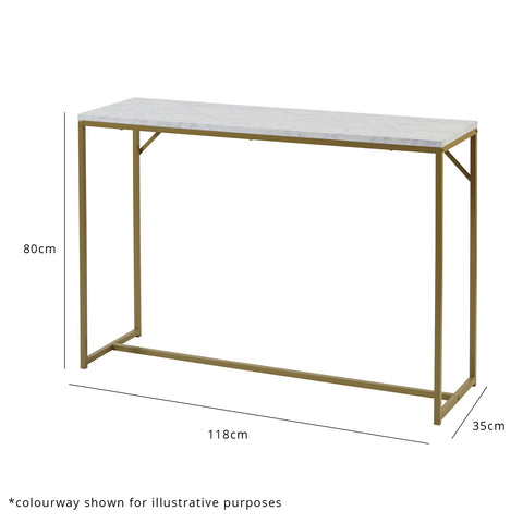 Jay console table marble and black