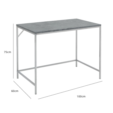 Jay desk concrete and chrome