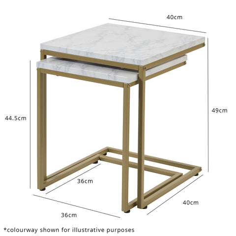 Jay nesting tables - walnut and gold