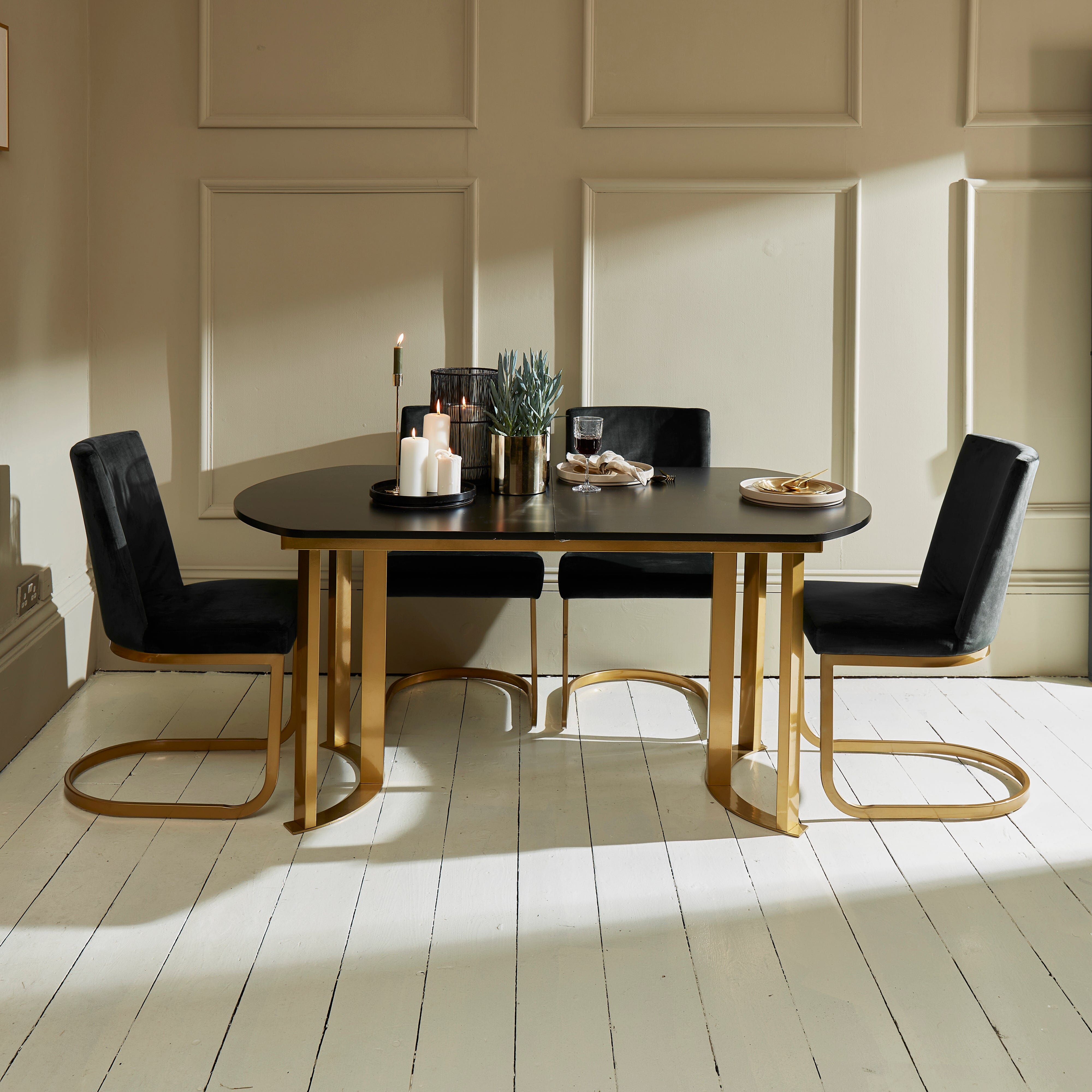 Lua Black Glass Dining Table - Laura James