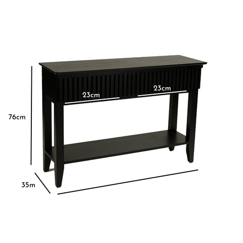 Willow Black Wood Console Table