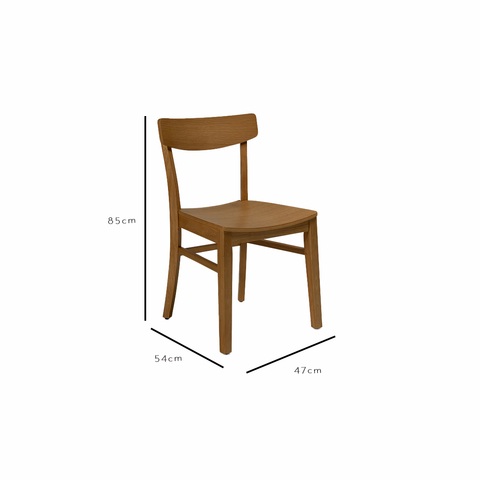 Willow Wooden Dining Chairs Set 2 - Oak