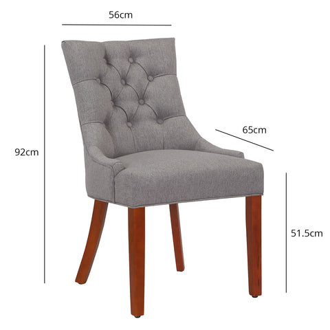 Louis dining chairs - set of 2 - grey and dark wood - Laura James