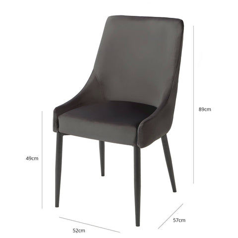 Maeve Grey Chair with Black Legs