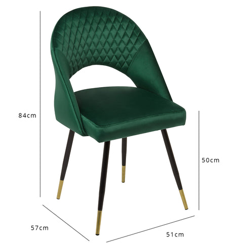 Marilyn dining chairs - set of 2 -green velvet