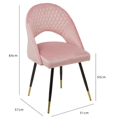 Marilyn dining chairs - set of 2 - pink velvet