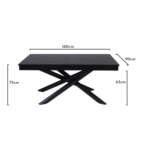 Amelia Black Extendable Dining Table