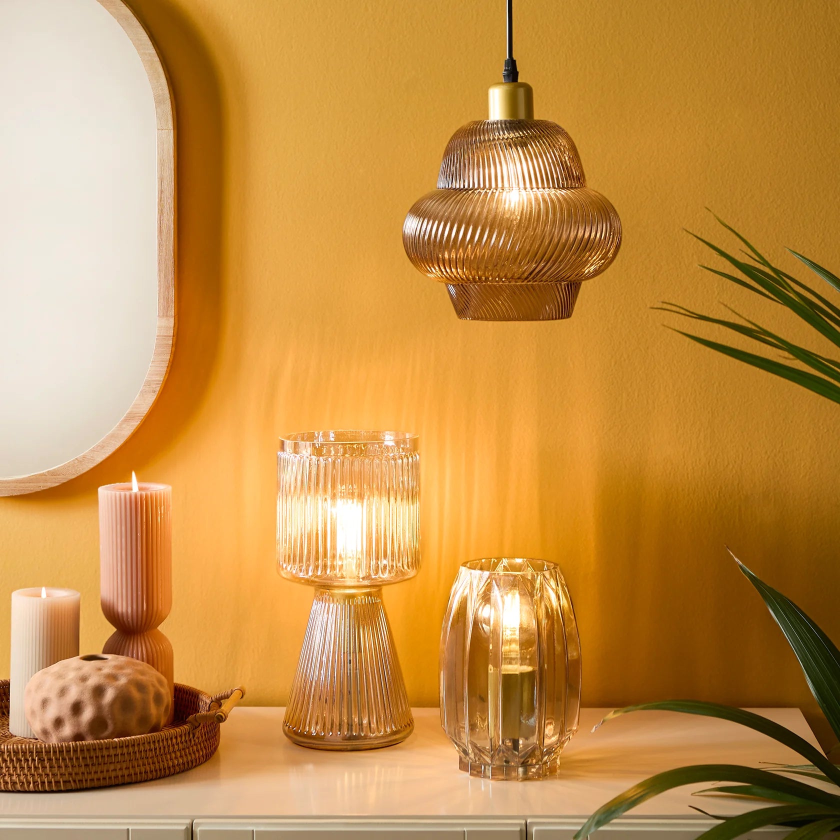 Pimlico 31cm Glass Lamp - Champagne - Laura James