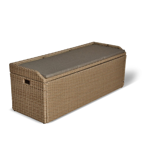 Aston Rattan Storage Bench with Polywood Top - Natural Brown - Default Title