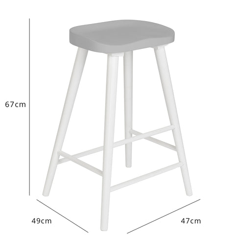 silvester bar stool white frame with grey legs - Laura James