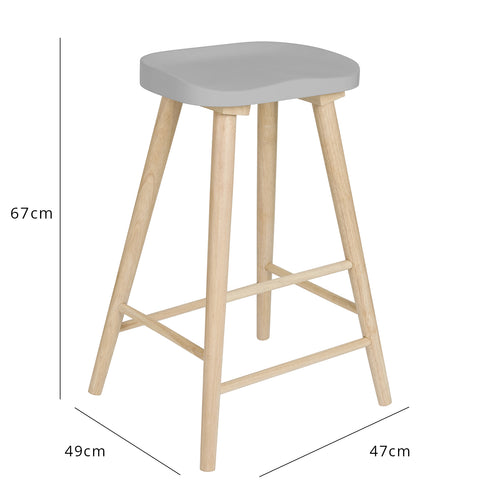 Silvester bar stool - whitewash frame with grey top