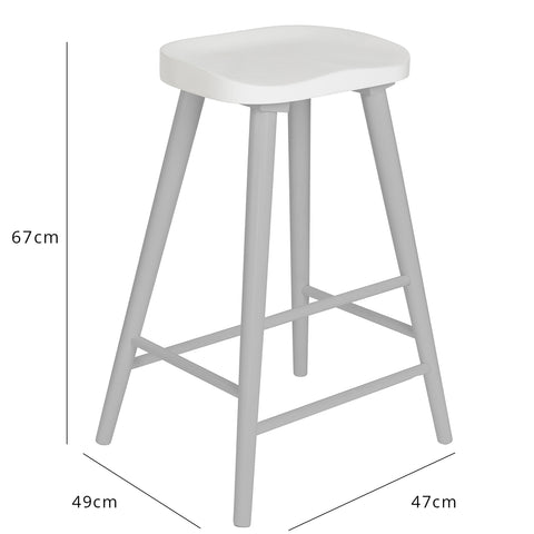 Silvester bar stools - grey frame with white top