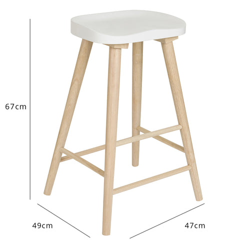 silvester bar stool - whitewash frame white top