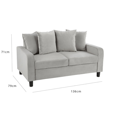 Tracy 2 seater sofa - grey velvet - Laura James