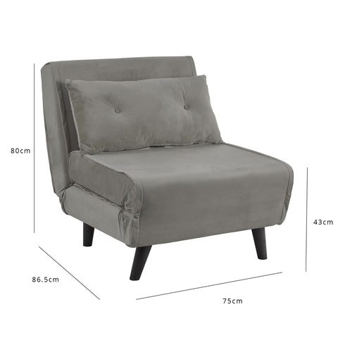 Una grey single sofa bed