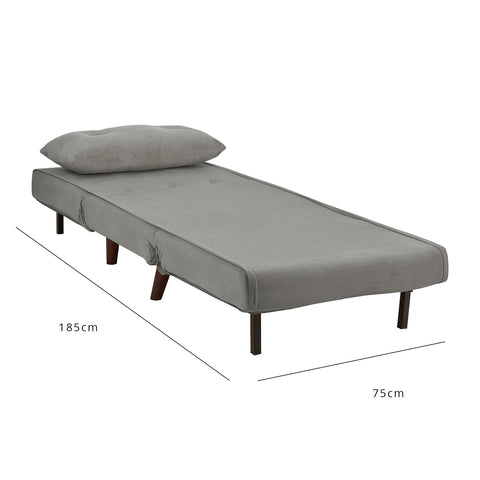 Una grey single sofa bed