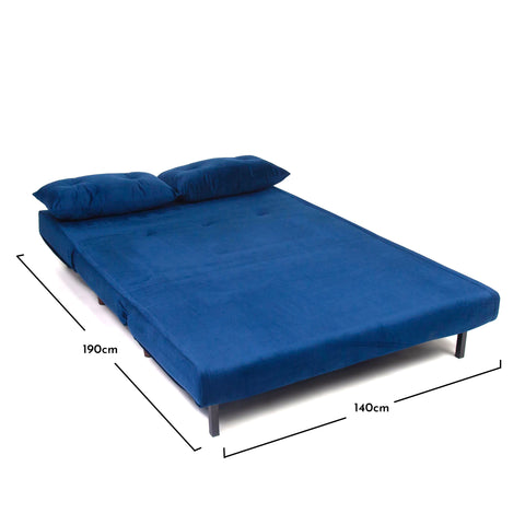 Una Double Sofa Bed Blue Extended - Laura James