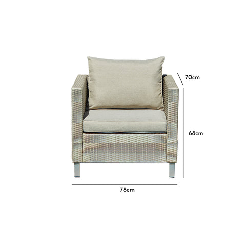 Aria Grey Rattan Armchair