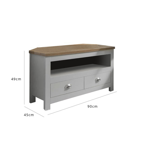 Bampton Grey Corner TV Unit - Laura James