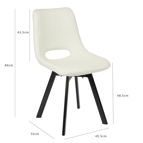 Margot dining chairs x2 - cream and black - Laura James