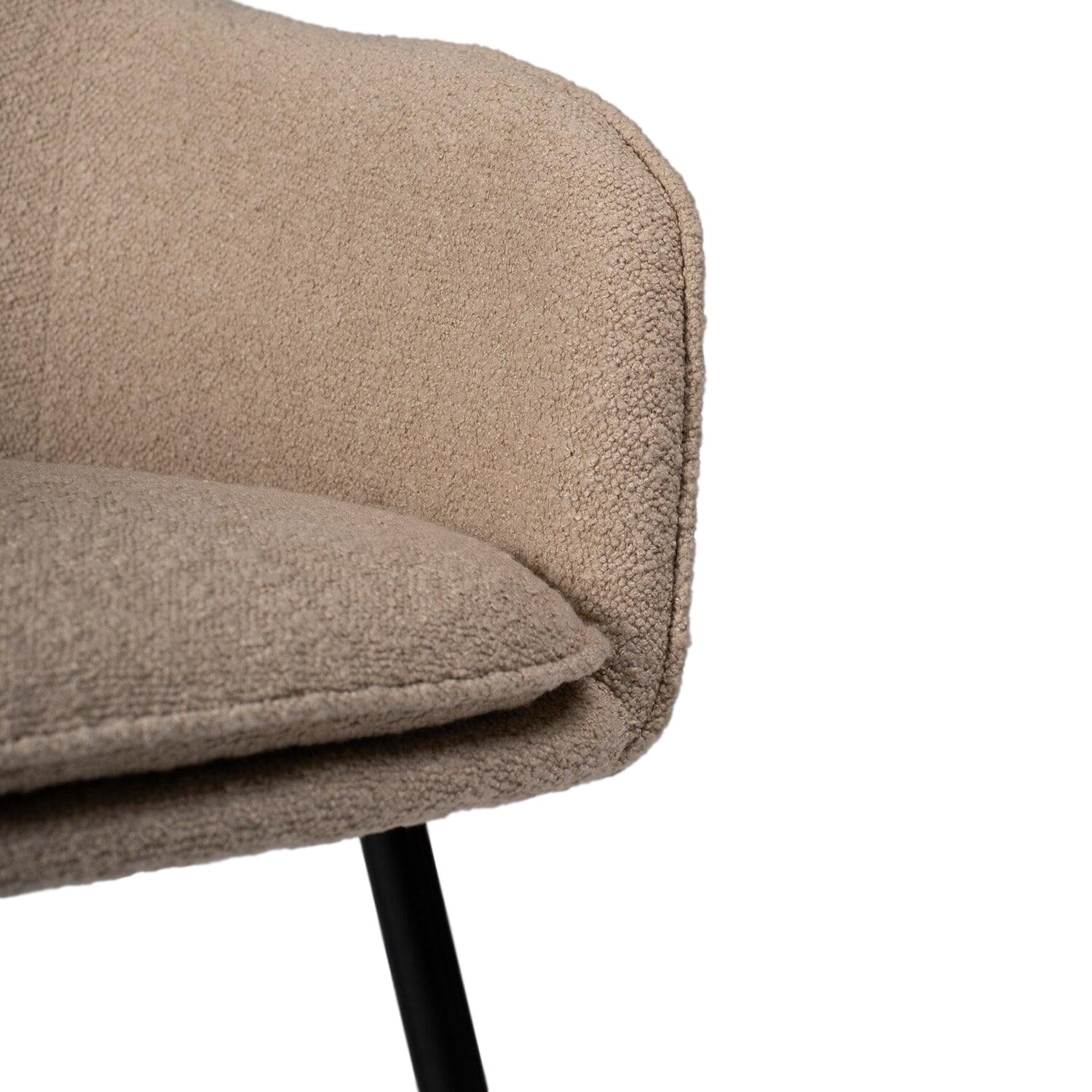 Dolly Boucle Accent Chairs - Set of 2 - Black Legs
