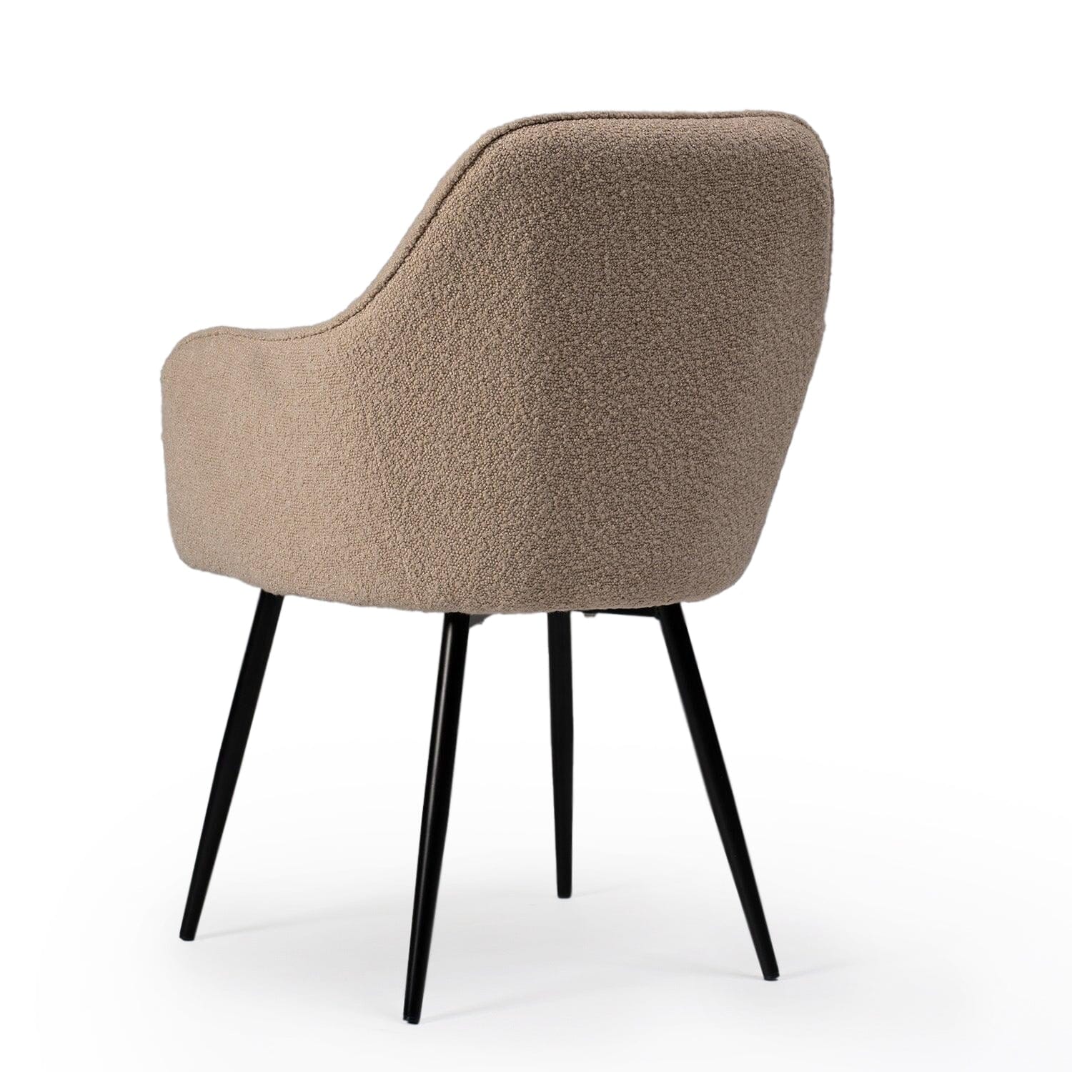 Dolly Boucle Accent Chairs - Set of 2 - Black Legs
