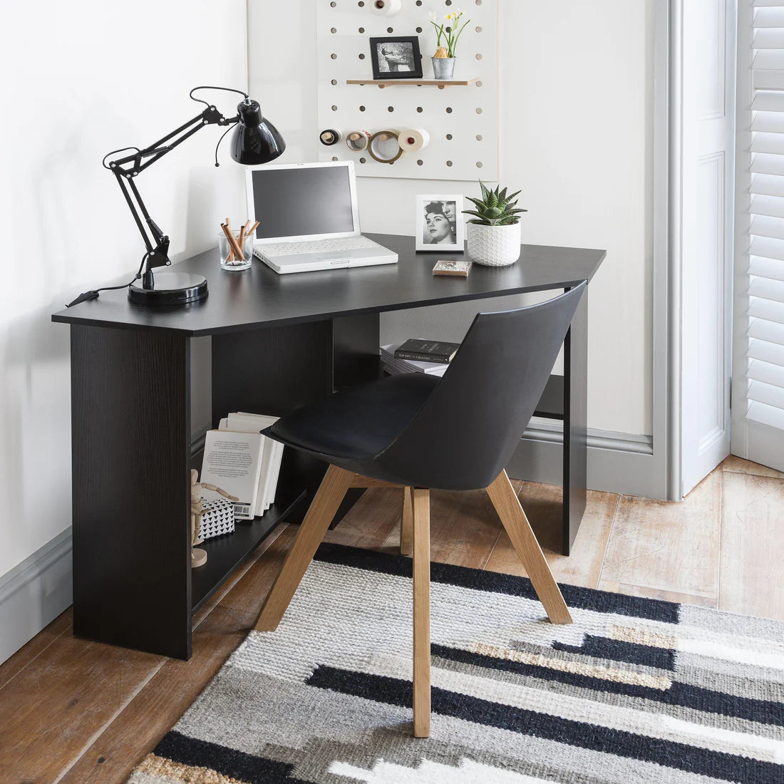Essie Corner Desk - Black - Laura James