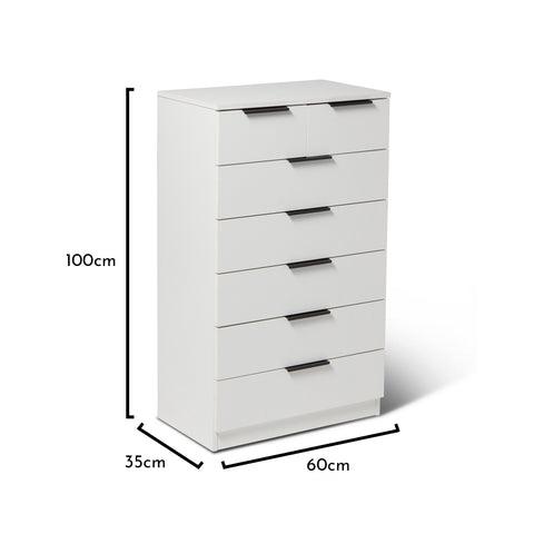 Essie White Tall Chest of Drawers - Laura James