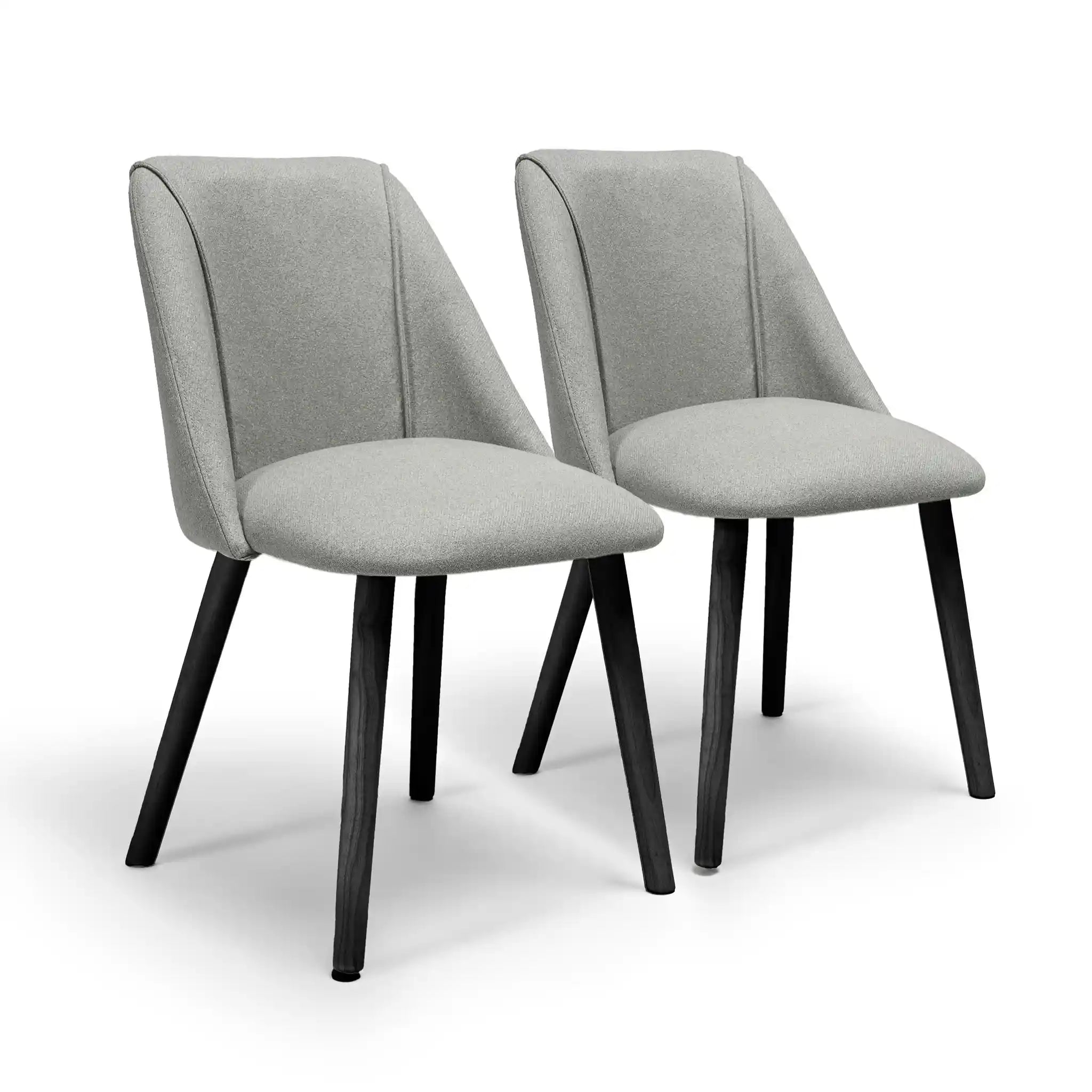 Outlet - Freya Dining Chairs - Set Of 2 - Fossil with Black Oak Legs