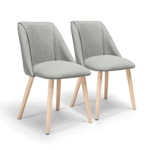 Freya Fossil Dining Chairs - Set of 2 - Whitewash Oak Legs - Default Title