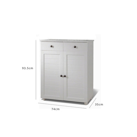 Ascot Grey Shoe Cabinet - Laura James