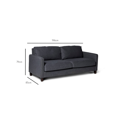 Ava Charcoal 3 seater sofa