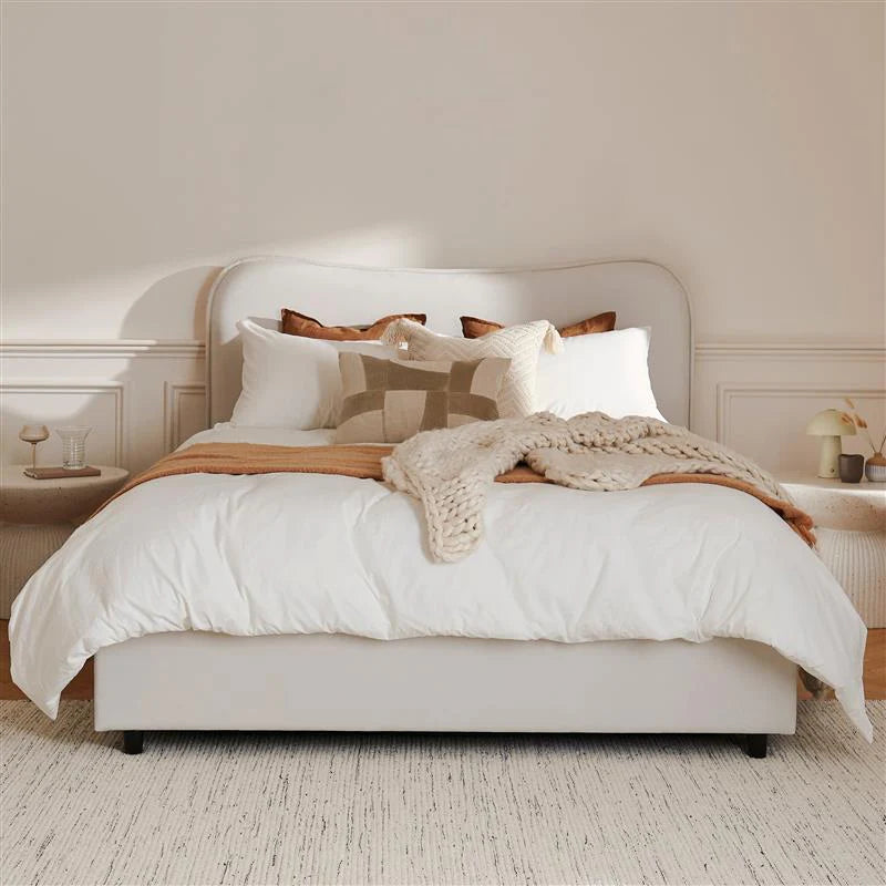 Finola King Ottoman Bed - Ivory - Laura James