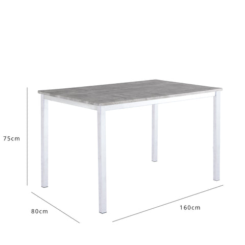 milo dining table - 6 seater - chrome and concrete