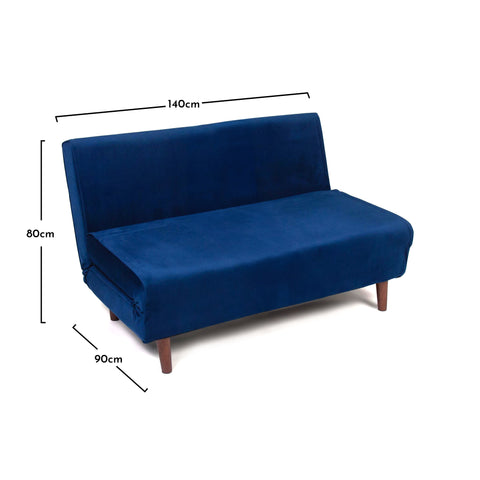 Una Blue Sprung Double Sofa Bed - Laura James