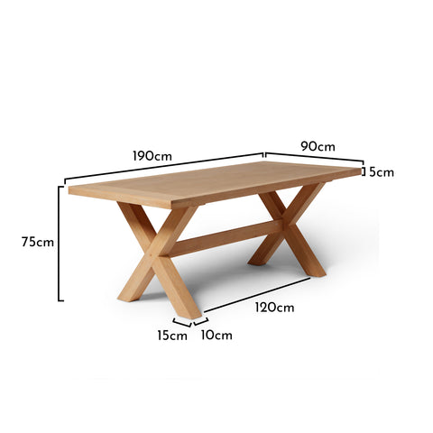 Charlote Pale Oak Farmhouse Style Dining Table - Laura James