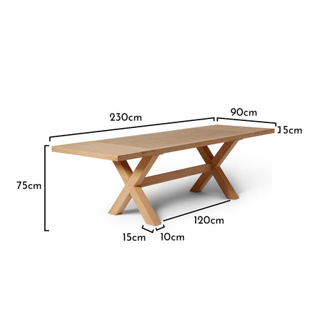 Charlotte Pale Oak Extendable Dining Table - Laura James