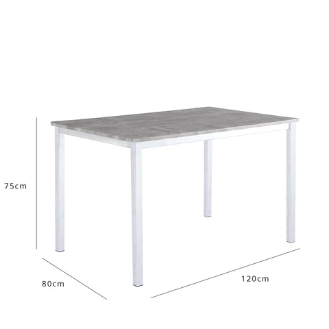 Milo 4 Seater Concrete Top dining table with Chrome legs