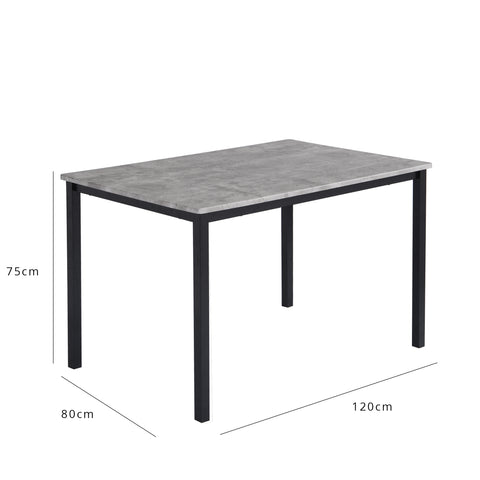 Milo dining table - 4 seater - black and concrete