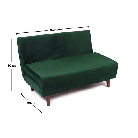 Una Green Sprung Double Sofa Bed - Laura James