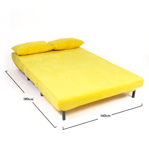 Una Yellow Double Sofa Bed - Laura James