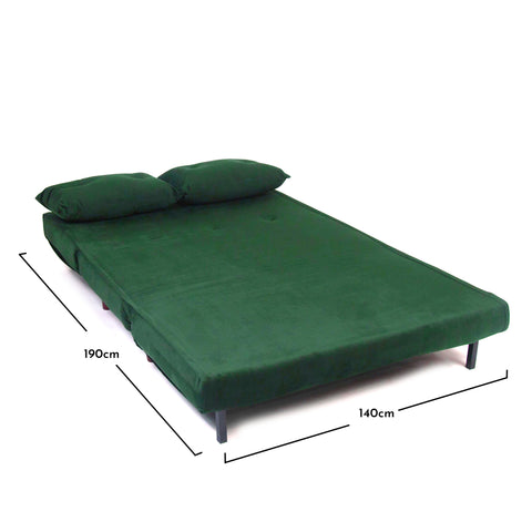 Una Green Sprung Double Sofa Bed - Laura James