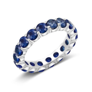 Platinum Sapphire Prong Set Eternity Ring Weighing 4.50 Carat - OGI-LTD
