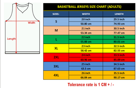 basketball jersey sizes