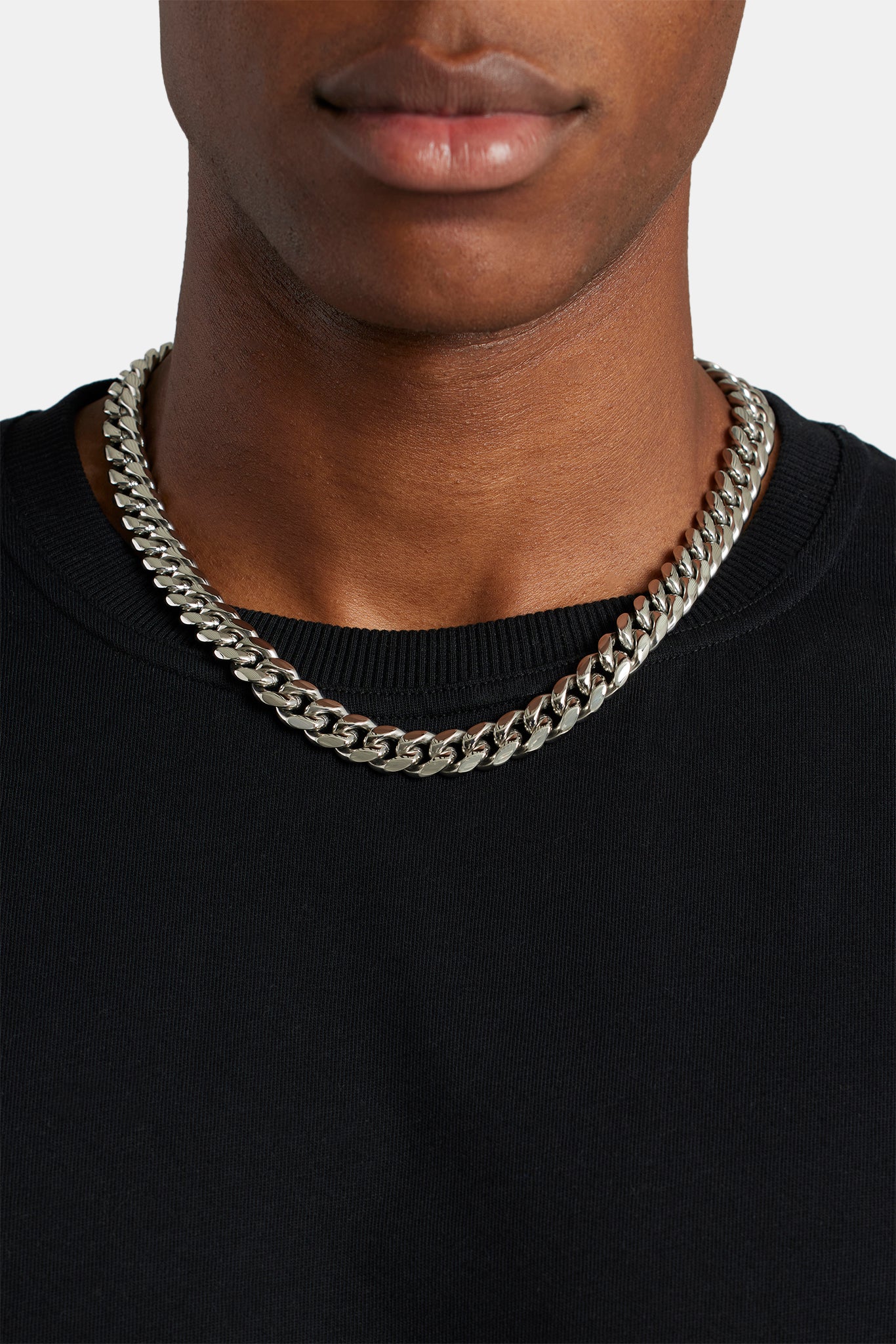 Cheap Stainless Steel Gold Chains CZ Fully Iced-Out Miami Cuban Link  Necklace 18-30 12mm