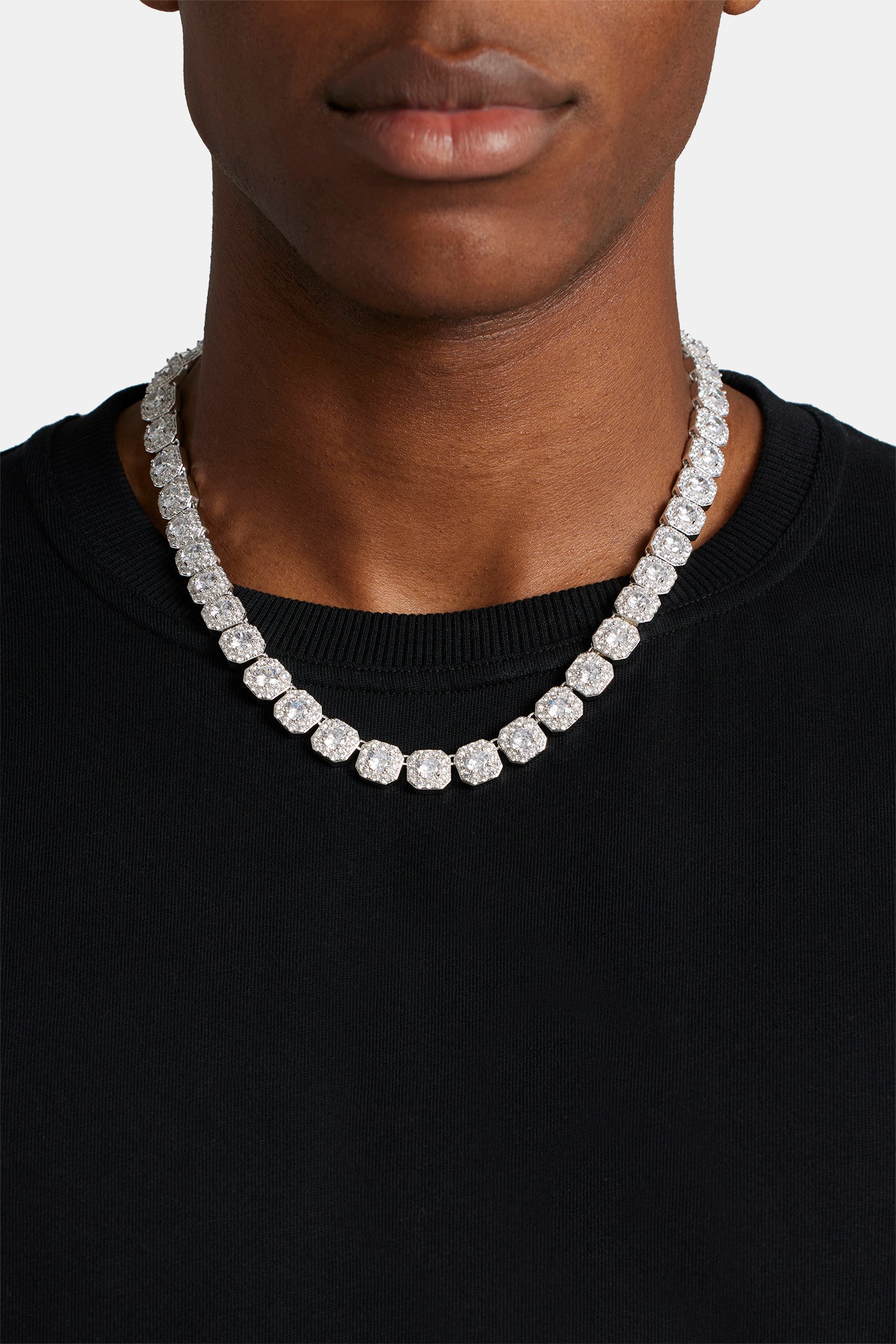 Classic 925 Sterling Silver Tennis Chain Diamond Tennis Necklace With VVS  Moissanite Diamond Cluster For Men Fine 3mm 10mm From Xjl666, $67.33 |  DHgate.Com