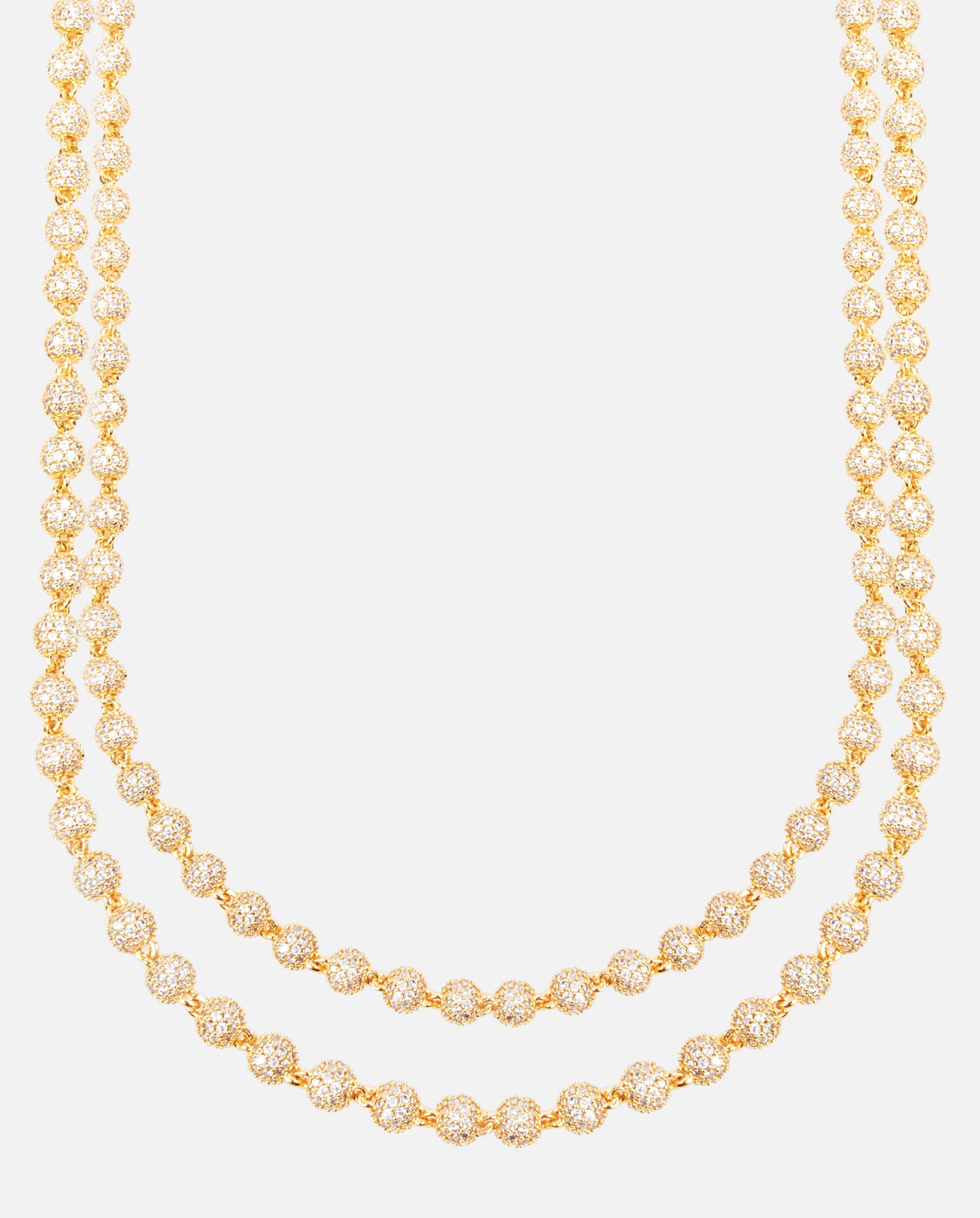 5mm Iced Ball Chain Bundle - Gold