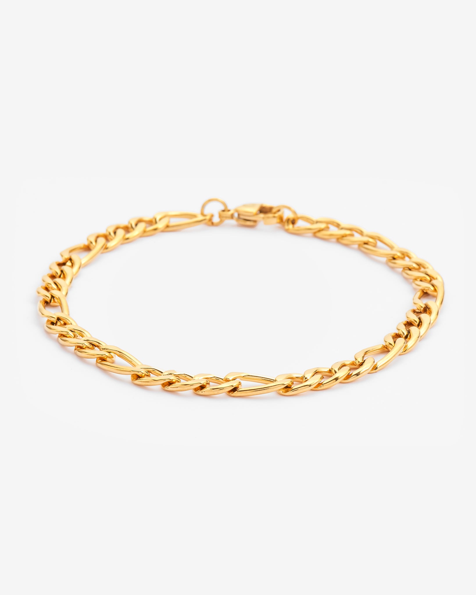 5mm Figaro Bracelet - Gold