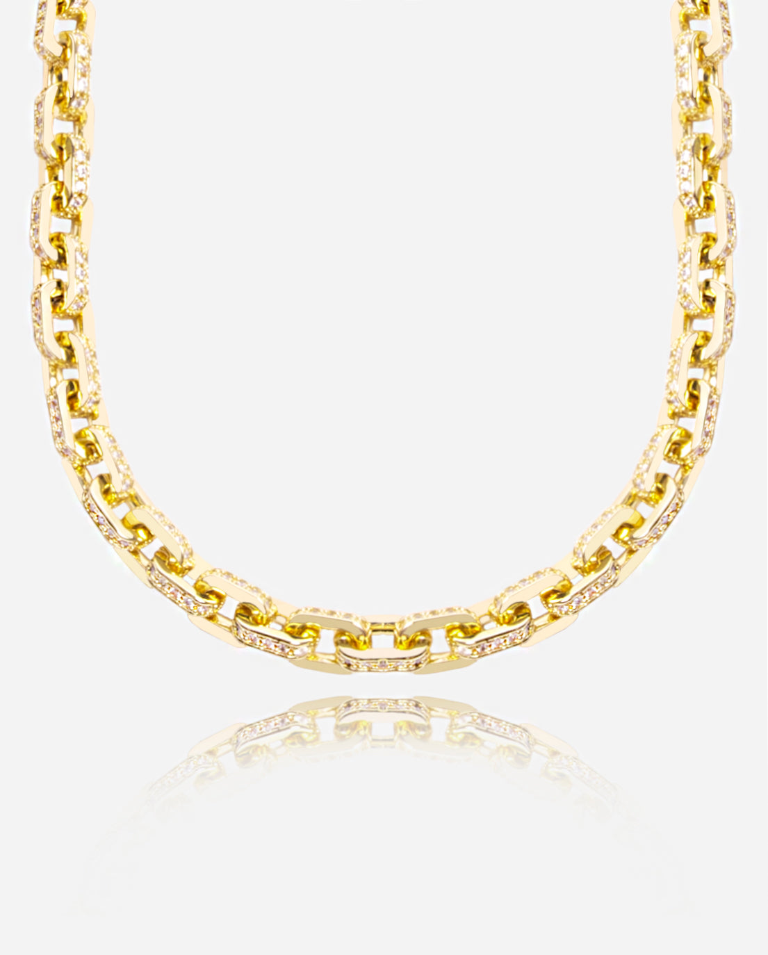 5mm Iced Box Chain - Gold